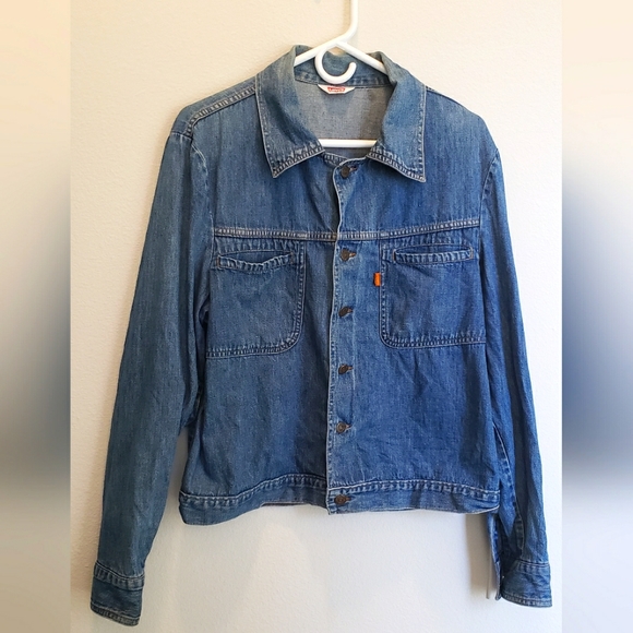 Retro Levi's Jacket Large 1970s 1989s Orange Tab Distressed